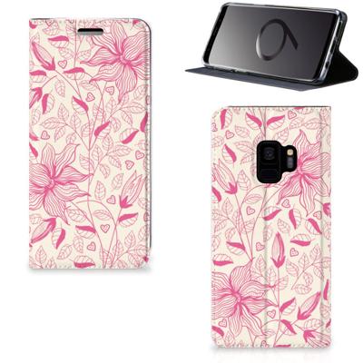Samsung Galaxy S9 Smart Cover Pink Flowers