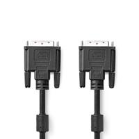 Nedis DVI-Kabel | DVI-D 24+1-Pins Male | DVI-D 24+1-Pins Male | 2560x1600 | Vernikkeld | 2.00 m | Recht | PVC | Zwart | Label - CCGL32001BK20