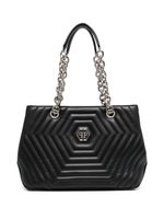 Philipp Plein sac porté épaule Hexagon en cuir - Noir - thumbnail