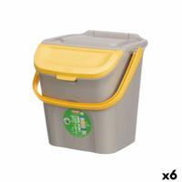 Vuilnisemmer Stefanplast ECOWAY Geel Grijs Polypropyleen 28 L Stapelbaar (6 Stuks)