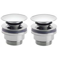 Saniclass klikwaste afvoerplug 5/4" chroom set van 2 2x SW1175 - thumbnail