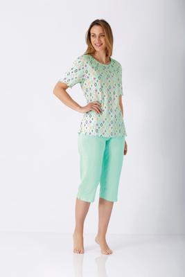 Turquoise dames zomerpyjama Hajo