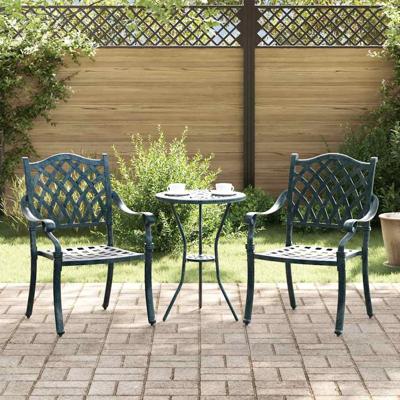 Tuinstoel 2 pcs Groen 55 x 56.5 x 91cm Aluminium