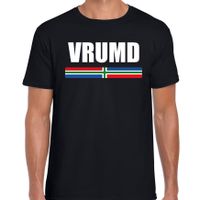 Vrumd met vlag Groningen t-shirts Gronings dialect zwart voor heren