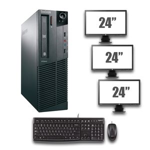 Lenovo ThinkCentre M82 SFF - Intel Core i7 - 4GB - 320GB HDD + Dual 3x 24" Widescreen LCD