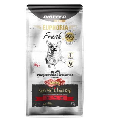 BIOFEED Euphoria Fresh Adult Mini & Small Pork with beef - droog hondenvoer - 2kg