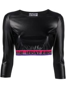 Versace Jeans Couture haut crop à logo imprimé - Noir