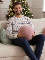 2-delige herenpyjama familie Kerstmis nachtblauw