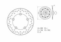BREMBO Serie Oro remschijf, remschijven voor de moto, vast 68B407G8