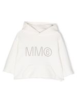 MM6 Maison Margiela Kids hoodie à logo orné de clous - Blanc