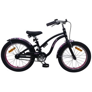 Volare Meisjesfiets Miracle Cruiser 18 Inch 25,4 cm Meisjes Terugtraprem Zwart/Roze