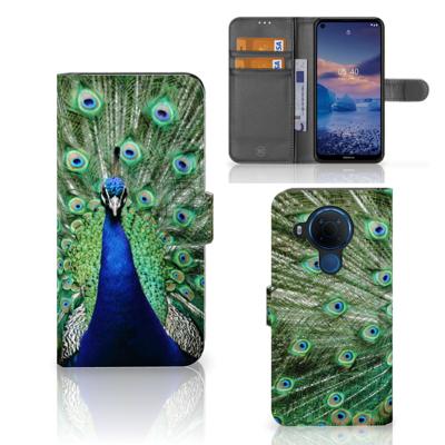 Nokia 5.4 | Telefoonhoesje | Met pasjeshouder | Pauw