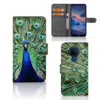 Nokia 5.4 | Telefoonhoesje | Met pasjeshouder | Pauw