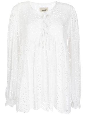 Bambah blouse évasée en crochet - Blanc