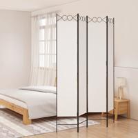 Kamerscherm met 4 panelen 160x220 cm stof wit