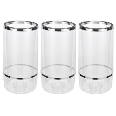 Set van 3x stuks wijnkoelers transparant kunststof 23 cm