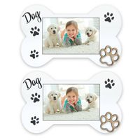 2x stuks houten fotolijstje hond thema geschikt voor een foto van 10 x 15 cm - Fotolijsten - thumbnail