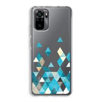 Gekleurde driehoekjes blauw: Xiaomi Redmi Note 10 Pro Transparant Hoesje