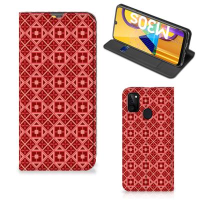 Samsung Galaxy M30s | M21 | Hoesje met Magneet | Batik Rood