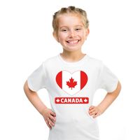 Canada hart vlag t-shirt wit jongens en meisjes