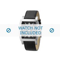 Fossil horlogeband FS4346 Leder Zwart + zwart stiksel - thumbnail