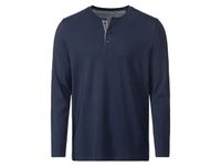 Heren shirt met lange mouwen (S (44/46), Marineblauw)