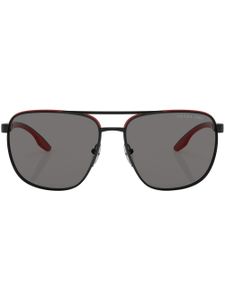 Prada Linea Rossa lunettes de soleil à logo imprimé - Noir