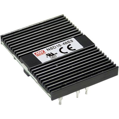 MW Mean Well NSD15-48S15 DC/DC-converter 15 W Aantal uitgangen: 1 x Inhoud 1 stuk(s)