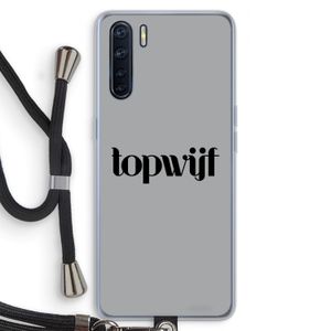 Topwijf Grijs Zwart: Oppo A91 Transparant Hoesje met koord