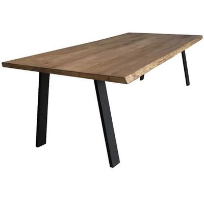 Old Inn - Boomstamtafel Eiken Bruin 280x100cm met Trapezium poot Smal Old Inn - Boomstamtafel Eiken Bruin 280x100cm met Trapezium poot Smal