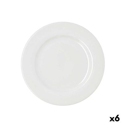Eetbord Bidasoa Serenity Hydrozero Wit Keramisch Ø 25 cm (6 Stuks)