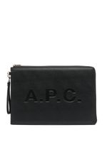 A.P.C. pochette à logo imprimé - Noir - thumbnail