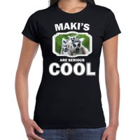 T-shirt makis are serious cool zwart dames - maki apen/ maki shirt 2XL  -