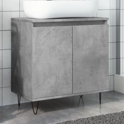 Badkamerkast 58x33x60 cm bewerkt hout betongrijs