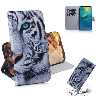 Tiger patroon gekleurde tekening horizontale Flip lederen case voor Huawei mate 20 met houder & card slots & portemonnee