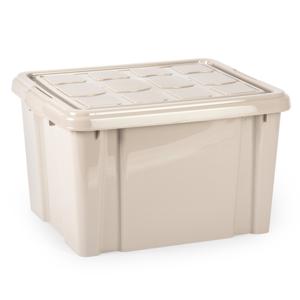 Multi Storage Opslagbox met deksel - beige - 25 liter - 42 x 25 x 30 cm - kunststof
