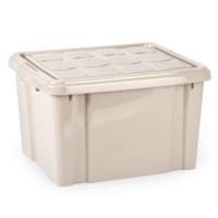 Multi Storage Opslagbox met deksel - beige - 25 liter - 42 x 25 x 30 cm - kunststof Multi Storage Opslagbox met deksel - beige - 25 liter - 42 x 25 x 30 cm - kunststof
