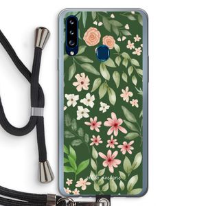 Botanical green sweet flower heaven: Samsung Galaxy A20s Transparant Hoesje met koord