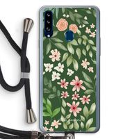 Botanical green sweet flower heaven: Samsung Galaxy A20s Transparant Hoesje met koord