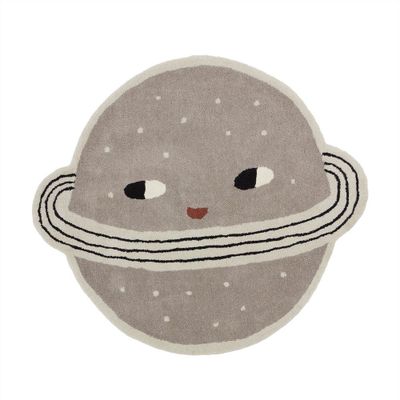 OYOY Planet kindervloerkleed & -mat Grijs Katoen, Wol Rond