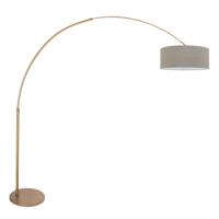 Steinhauer Gouden booglampSparkled Light met grijze kap - 4904BR