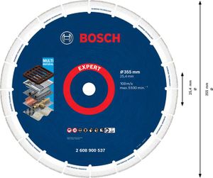 Bosch Accessoires Expert Diamond Metal Wheel grote doorslijpschijf 355 x 25,4 mm - 1 stuk(s) - 2608900537
