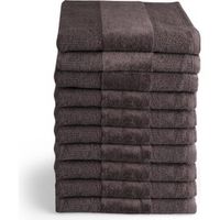 Casa Valeria Handdoeken set - Velour Border - 10 delig - 10x 60x100 - 100% katoen - Antraciet - thumbnail