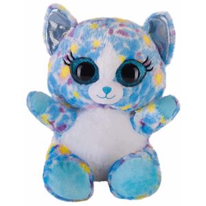 Pluche knuffeldier blauwe kat/poes 20 cm