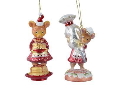 Muis glas l6.5b8h15.2 cm a2 kerst - Decoris