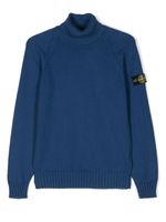 Stone Island Junior pull col roulé à motif Compass signature - Bleu