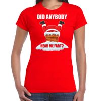 Fun Kerstshirt / outfit Did anybody hear my fart rood voor dames