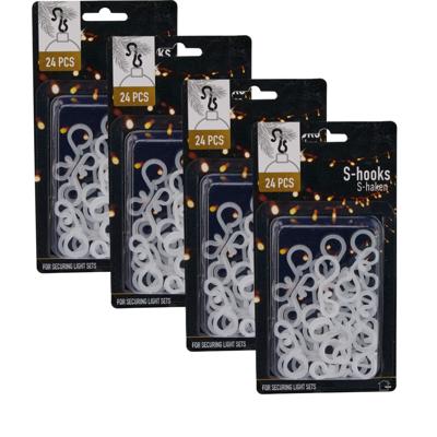 Lichtsnoer ophanghaakjes - 96x st - S-vormig - kerstverlichting ophangen