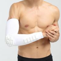 Basketbal mouw cellulaire anti-botsing antislip compressie elleboog beschermende Gear maat: M (wit)