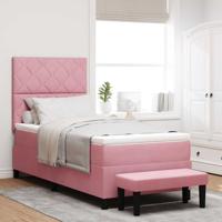 Boxspring bed met matras Roze 100 x 200 cm Fluweel